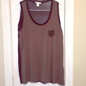Olive green and Black tank